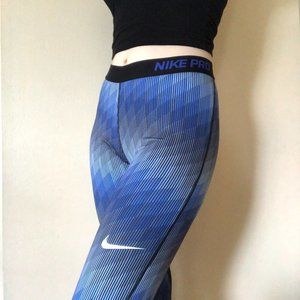 Blue Nike Pro Dri-Fit Capri Leggings